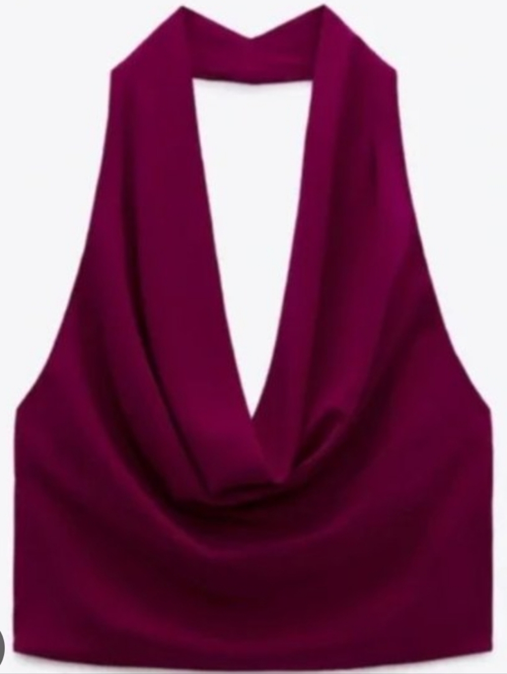 Zara- Plum Cowl Neck Halter Top